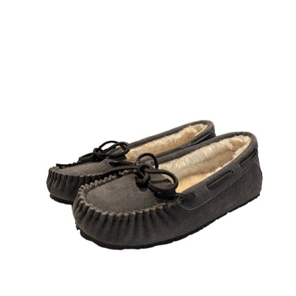 Sperry Top Sider Cushion Gray Suede Leather Moccasin Flat Slipper Size 6 NWOB - Picture 5 of 9